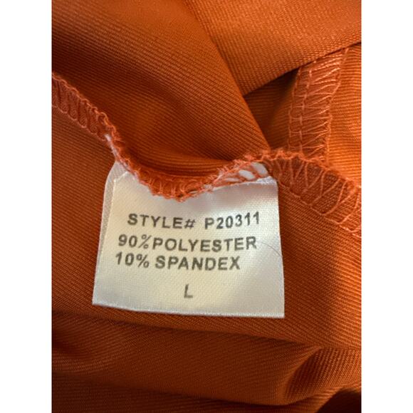 Rehab Orange Studded Fishnet Jeweled Skinny Mid Rise Trousers Leggings Pants L - Picture 7 of 7